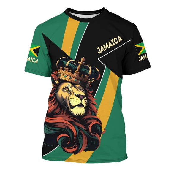 CONZONE Mens Jamaica Tshirts Short Sleeve T-Shirts for Men Crew Neck Graphic Casual Summer Tee Tops