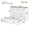 thumbnail image 3 of Queen Size Murphy Bed with Charging Station, Foldable Wall Bedframe with 1 Storage Drawer, Wooden Murphy Bed Cabinet for Guest Room Home Office, White, 3 of 8