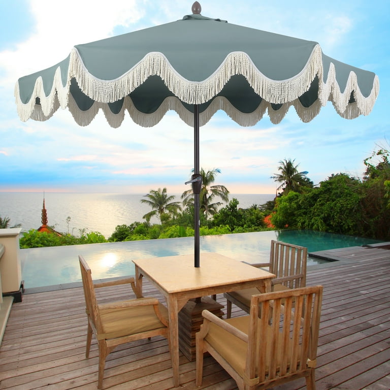canvas market patio umbrella 9 ft POLYWOOD 9' Tilt & Base in Black/Marvel Cloud ensuring the frame withstands both winds and use Tempo 9 ft. Aluminum Double