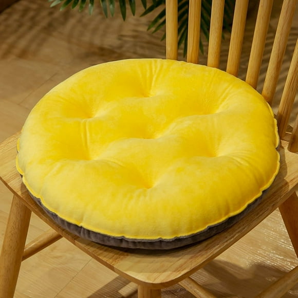 Nvzi Cojín de asiento para jardín, patio, hogar, cocina, oficina, grueso y cómodo, amarillo claro, 16 x 16 pulgadas
