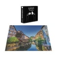thumbnail image 3 of Ambesonne Colorful Jigsaw Puzzle Durable Cardboard, Canal and Houses at Colmar, 1000 pcs, Cobalt Blue Multicolor, 3 of 5