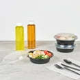 thumbnail image 4 of Restaurantware-Asporto 16 Ounce To Go Boxes, 100 Microwavable Take Out Food Containers - Clear Plastic Lids Included, Do Not Contain BPA, Black Plastic Catering Food Containers, Disposable, Round, 4 of 11