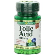 Nature's Bounty Folic Acid 400 mcg Tablets 250 Tablets