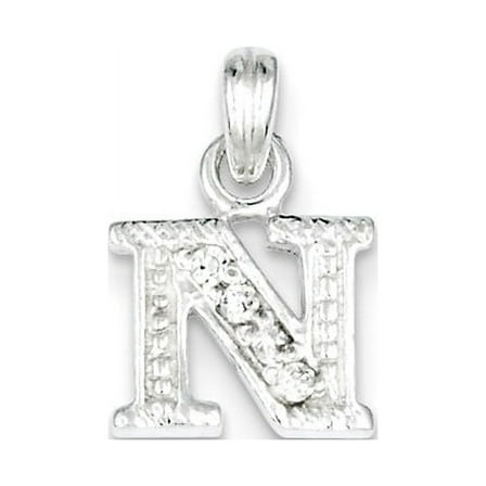 FJC Finejewelers Sterling Silver Cubic Zirconia Initial N Pendant Necklace - Chain Included