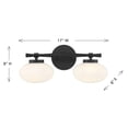 thumbnail image 6 of Barrow 2-Light Bathroom Vanity Light in Matte Black, 6 of 6