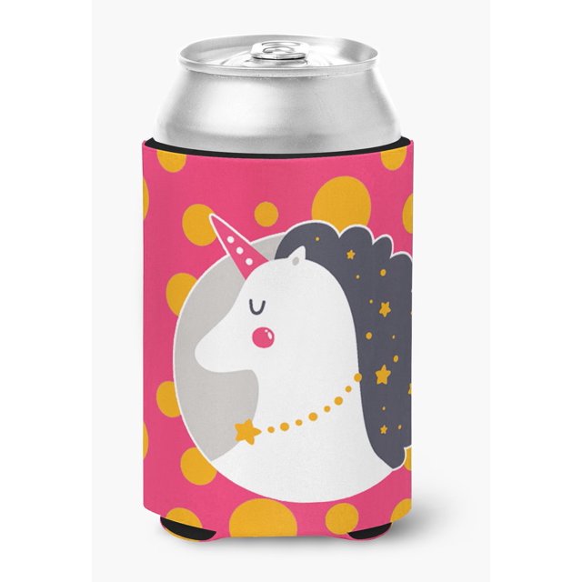 ""Caroline'S Treasures Bb7138Cc Unicornio Naranja Lunares Lata O Abrazabotellas Lata Abrazadera Multicolor""