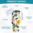 thumbnail image 2 of Yayeee 40oz Stainless Steel Tumbler with Straw and Handle Double-Wall Insulated Travel Water Bottle, Retro Colorful Flowers, 2 of 8