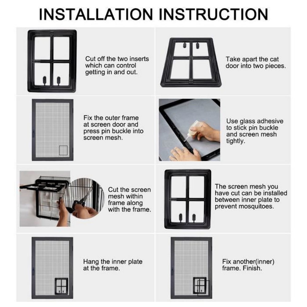 Cat Door Puppy Dog Plastic Cat Door Lock Safety Flap