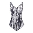thumbnail image 4 of MKLEKYY Trajes De Baño Completo Mujer Women'S Print Swimsuit Ruched Tie Front Wireless Padded Bathing Suit, 4 of 6
