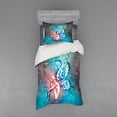 thumbnail image 2 of Butterfly Duvet Cover Set, Fairy with Butterfly Wings Renewal Female Rebirth Psyche Lightness of Being, Bedding Set with Shams and Fitted Sheet, 3 Sizes, by Ambesonne, 2 of 3
