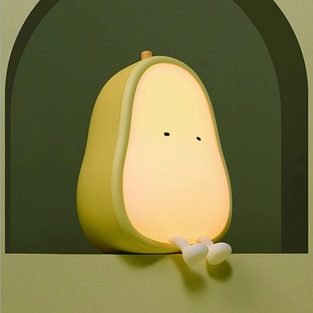 Luz de noche para niños, luz de noche para bebés, luz de noche recargable, luz de noche LED para bebés, iluminación táctil de silicona para mesita de noche, regalo para bebés (1 paquete, forma de pera