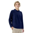 thumbnail image 5 of Classroom School Uniforms Adult Long Sleeve Pique Polo CR835X, S, Dark Navy, 5 of 7