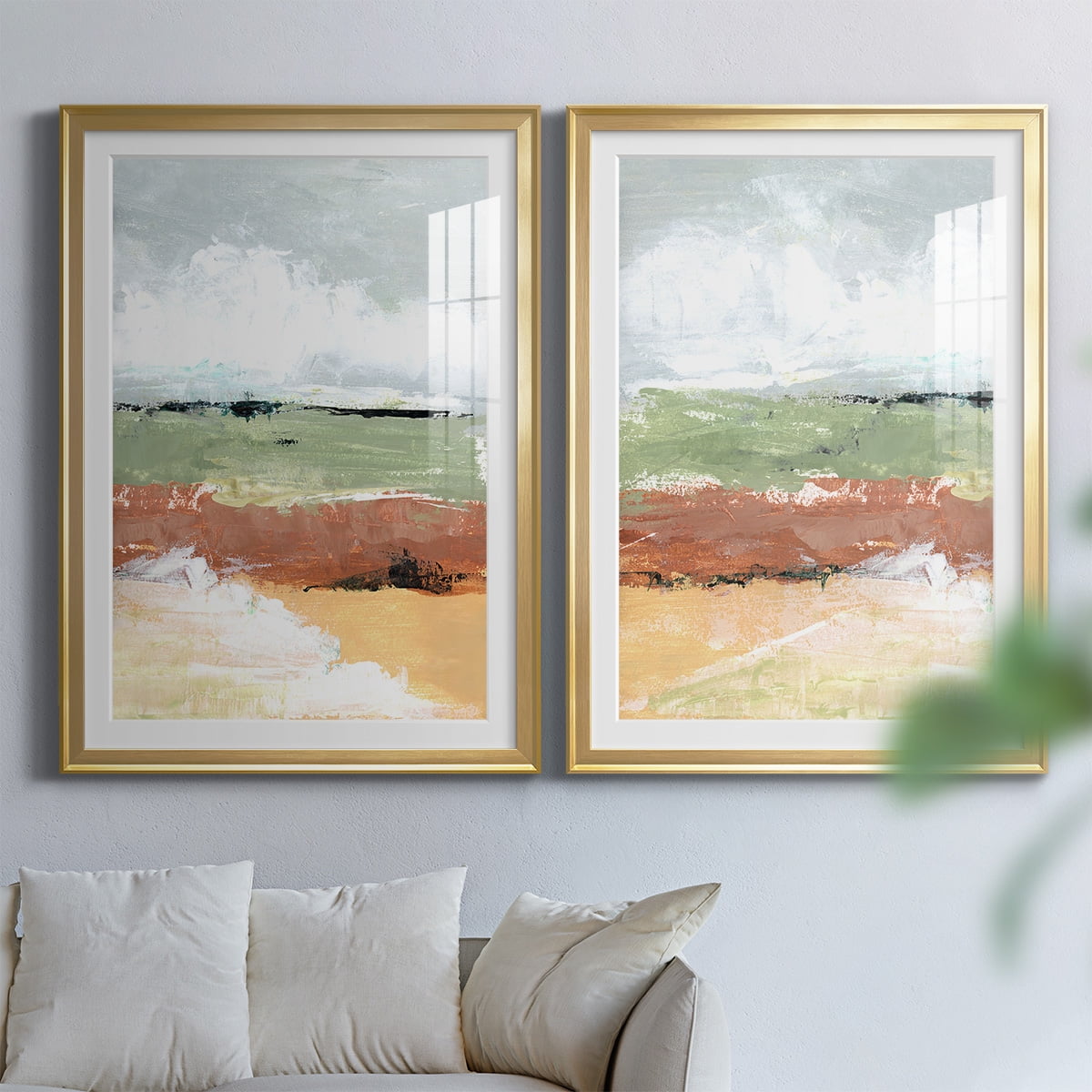 Wexford Home Quiet Prarie Grove I Premium Framed Print, 26.5" x 36.5" - Ready to Hang, Gold (Set of 2)