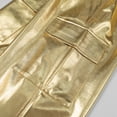 thumbnail image 5 of Rolanko Girls Patent Leather Elastic Waist Cargo Loose Pants Bright Street Dance Dance Performance Casual Outing, 5 of 5