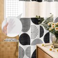 thumbnail image 4 of No Hook Shower Curtain, Black Ombre Geometric Shower Curtains for Bathroom with See Through Top Window, Middle Century Vintage Abstract Art Waterproof & Washable Bath Curtain Small Stall 36"x78", 4 of 9