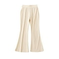 thumbnail image 2 of NAISIBABY Girls Flare Pants 7 T, Elastic Waist Ankle Length Stretchy Causal Leggings Pants Beige(3-13T), 2 of 7