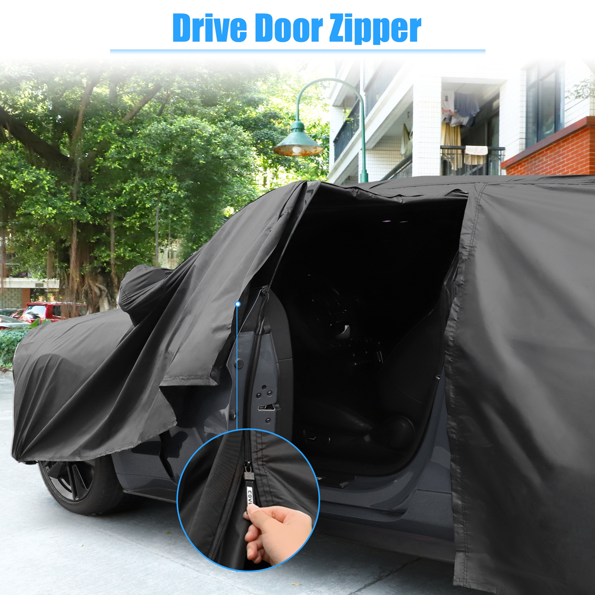 Unique Bargains 210Dpu Waterproof Car Cover Black ["for Chevy Camaro"]
