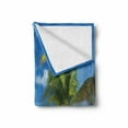 thumbnail image 2 of Palm Soft Flannel Fleece Throw Blanket, Exotic Summer Themed Image of Wooden Boat on Beach in Sunny Day Tropical Island, Cozy Plush for Indoor and Outdoor Use, 50" x 60", Multicolor, by Ambesonne, 2 of 6
