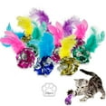 thumbnail image 2 of Crinkle Balls Cat Toys with Feather, 2.2 Inches Mylar Crinkle Balls for Cats, for Playing and Interact with Cats, 20 Pcs, 2 of 5