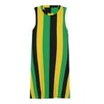 thumbnail image 3 of Black yellow green stripes Spring Summer Dresses for Women Fashion T-shirt Dress Casual Sleeveless Loose Sundress with Pockets, 3 of 5