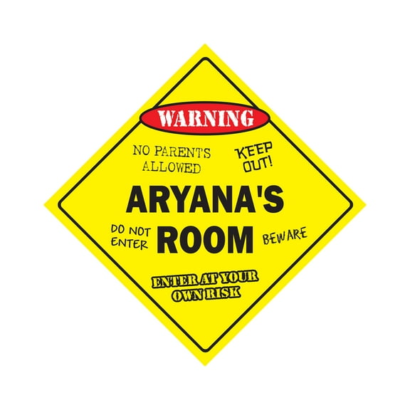 Aryana's Room Sign Crossing Zone Xing | Indoor/Outdoor | 14" Tall kids bedroom decor door children's name boy girl