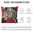 thumbnail image 5 of JEUXUS  Zebra Throw Pillow Covers African Black White Stripe Wild Animals Exotic Wildlife Square Pillow Cases for Decorative Cushion Bed Couch Sofa Red, 5 of 5