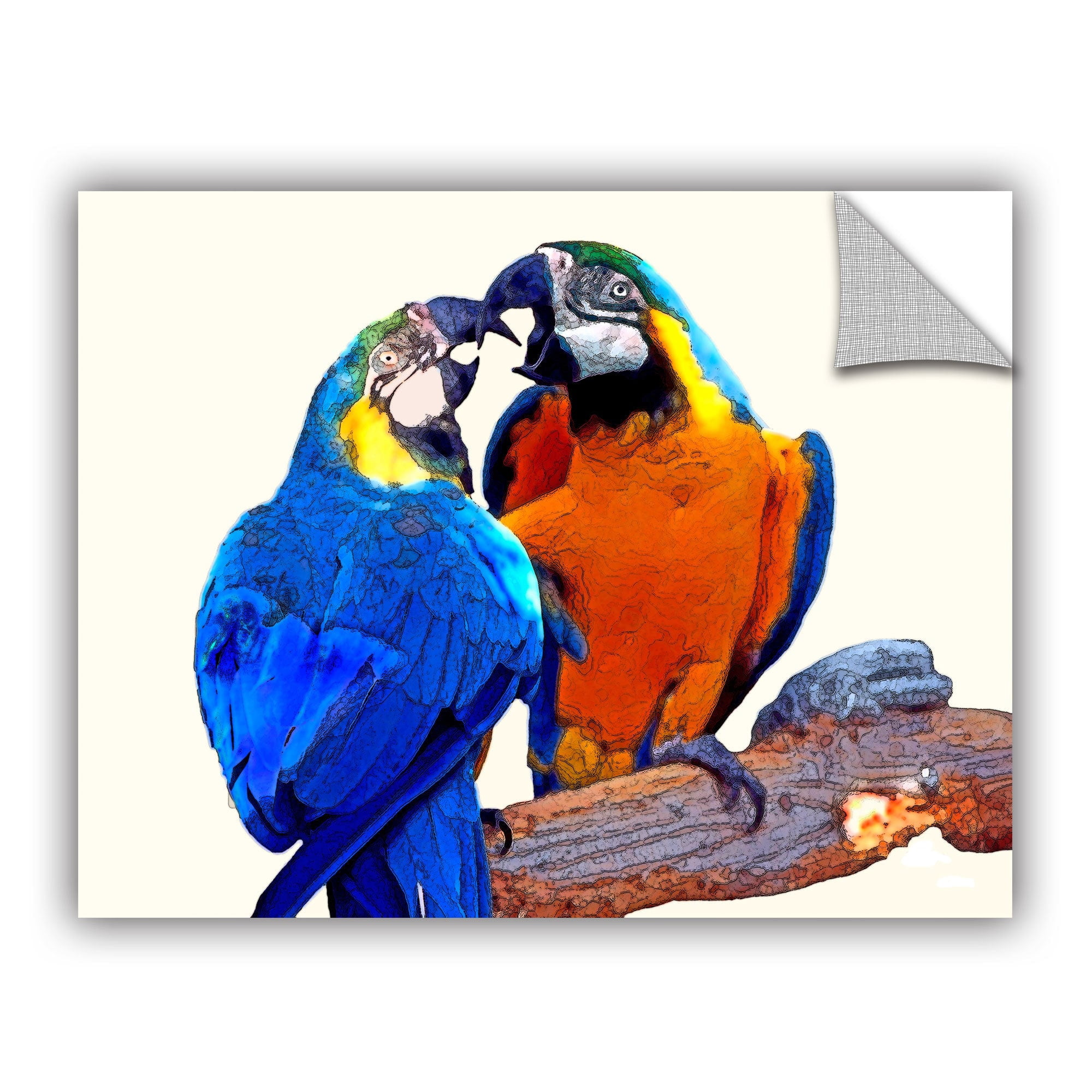 ArtAppealz Linda Parker "Parrot Passion 2" Removable Wall Art
