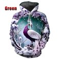 thumbnail image 3 of Sudadera con capucha hermosa de pavo real para hombre, suéteres para hombre, sudaderas con capucha con estampado 3D de animales del zoológico Maurya, ropa para mujer, moda Harajuku, sudadera con capuc, 3 of 5