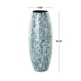 thumbnail image 4 of DecMode 19" Handmade Mosaic Inspired Blue Mother of Pearl Shell Vase, 4 of 14