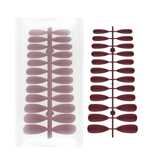 240 Uñas Postizas de Punta Ovalada en Color Borgoña Mate, 12 Tamaños Diferentes, Ideal para Extensiones de Uñas, Incluye 20 Piezas por Tamaño, Material Plástico, Diseño Elegante y Duradero.