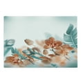 thumbnail image 1 of Tropical Cutting Board, Exotic Orchids Blossom Leaves on Blurred Background Floral Themed Modern Art, Decorative Tempered Glass Cutting and Serving Board, Large Size, Orange and Teal, by Ambesonne, 1 of 1