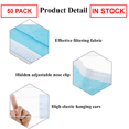 thumbnail image 3 of 50 Pack Disposable Face Mask 3-Ply Ear Loop support local Canadians - Ships from Canada Jetable Masques - Zoomtoner, 3 of 3