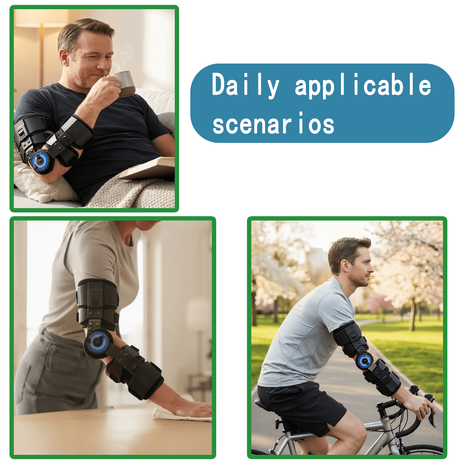 Hinged ROM Elbow Brace, Range of Motion Support Sling Stabilizer for Dislocated Arm, Post Tendon Injury & Surgery Pain Relief Recovery (Left)