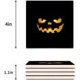 thumbnail image 3 of FMSHPON Happy Halloween Pumpkin Lantern Set of 6 Coaster for Drinks, Absorbent Ceramic Stone Coasters Cup Mat with Cork Base for Home Kitchen Room Coffee Table Bar Decor, 3 of 4