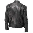 thumbnail image 2 of Chaqueta de motociclista de piel sintética para hombre con cremallera, 2 of 3