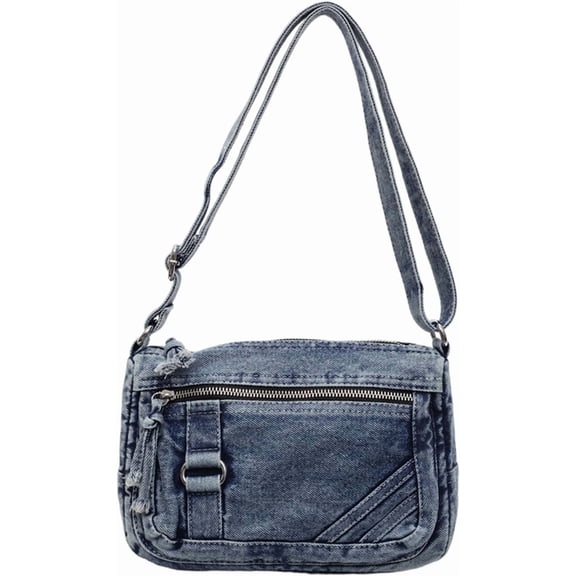Denim Crossbody Bags for Women Small Jean Purse Casual Denim Shoulder Bag Handbag