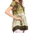 thumbnail image 3 of Sakkas Violet Embroidery Tie Dye Sequin Accents Blouse / Top - Army Green - One Size, 3 of 5