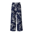 thumbnail image 6 of Utoimkio Drawstring Waist Tie-Dye Wide Leg Pants for Women Casual Summer Beach Trousers with Pockets, 6 of 6
