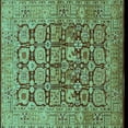 thumbnail image 1 of Ahgly Company Machine Washable Indoor Square Oriental Turquoise Blue Traditional Area Rugs, 4' Square, 1 of 4