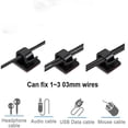 thumbnail image 4 of 50pc Cable Clips Self Adhesive Cord Management Black Wire Holder Organizer Clamp, 4 of 6