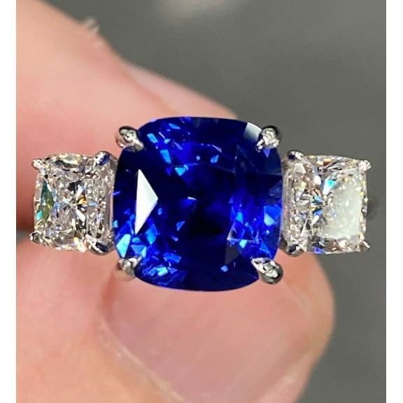 Natural Blue Sapphire 925 Sterling Silver Ring,Engagemant Ring, Birthstone Rings for Women, Gift For Her