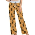 thumbnail image 3 of Womens Black Cats Bats Floral Halloween Comfy Yoga Drawstring Lounge Pajama PJ Pants Wide Leg Sleepwear Bottom, 3 of 6