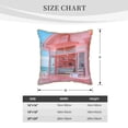 thumbnail image 4 of Fotbe Pastel Pink Beach Cafe Pattern Velvet Decorative Throw Pillow Covers with Elegant Piping, Soft Plush Cushion Cover for Sofa, Bed, Car, Office-20"x20", 4 of 8