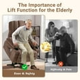 thumbnail image 5 of HSUNNS Recliners Lift Chair for Elderly, Living Room Cotton Recliner Chair with Massage and Heat, Single Sofa with USB Port, Cup Holder, Side and Front Pocket, Brown, 5 of 12