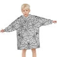 thumbnail image 3 of Halloween Spider Web Pattern Blanket Hoodies for Kids 6-13YR Oversize Wearable Blanket Hoodies for Boys Girls Teens, 3 of 7