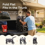 HARPPA Foldable Wagon Stroller for 2 Toddlers with Pull & Push Handle, Canopy, 32.9lbs,Gray