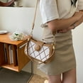 thumbnail image 3 of Fashion diamond bag shoulder slung shoulder bag vintage classic purse clutch bag - khaki, 3 of 5
