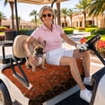 thumbnail image 3 of Golf Cart Seat Covers for 2 Seater, Orange Geometric Soft Microfiber Cart Seat Towel Blanket, Ombre Modern Abstract Art Absorbent Breathable Non Slip Bench Seats Protector for Golf Course 51"x31", 3 of 9