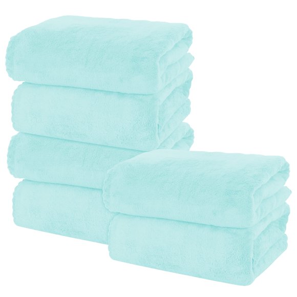 Juego de Toallas de Baño MOONQUEEN Paquete de 6 Premium de Terciopelo Coral de Microfibra