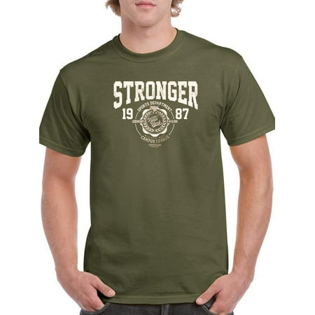 Stronger Retro College T-Shirt Men -Image by Shutterstock Male 4X-Large